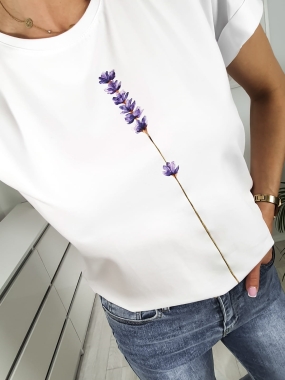 T-shirt LAVENDER biały