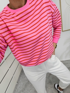 Bluza PERFECT paski pink/red