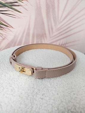 Pasek skórzany regulowany ERMES pudrowy