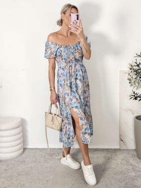 Sukienka MONICA w niebieskie kwiaty