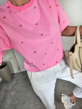 T-shirt CHERRIES pink