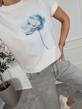 T-shirt NOODA flowers blue