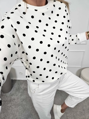 Bluza GROSZKI white/black