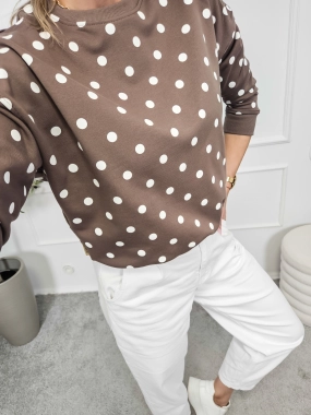 Bluza GROSZKI mokka/white
