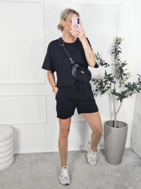 Komplet dresowy CITY short czarny