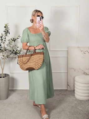 Sukienka muślinowa CAMELIA matcha